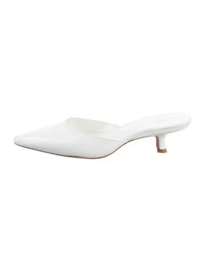 Pre-owned Reformation Leather Mules In White