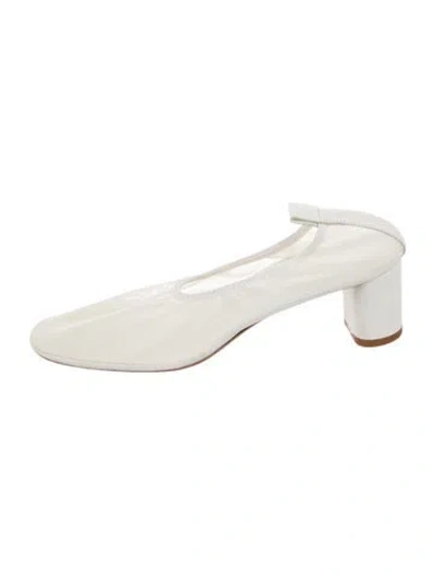 Pre-owned Reformation Leather Mules In White