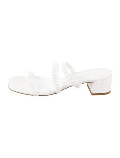 Pre-owned Reformation Leather Mules In White