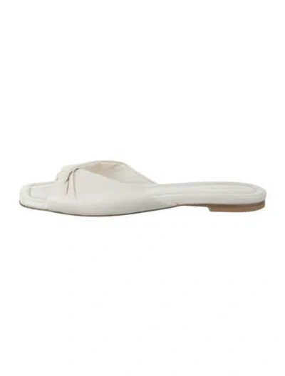 Pre-owned Reformation Leather Mules In White