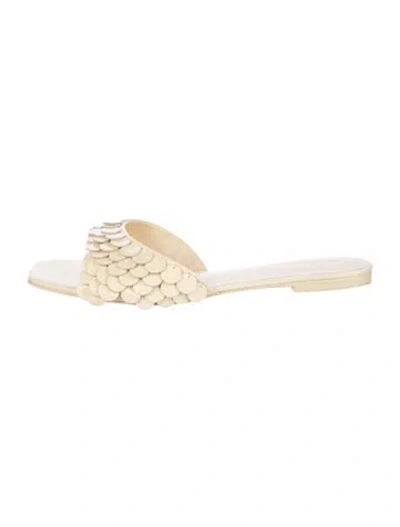 Pre-owned Reformation Leather Patterned Mules In Neutrals