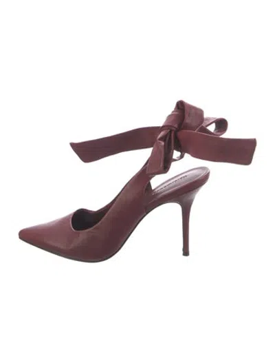 Pre-owned Reformation Leather Pumps In Burgundy