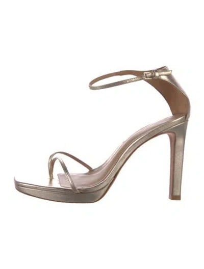Pre-owned Reformation Leather Pumps In Gold