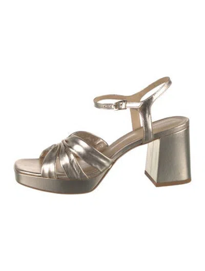 Pre-owned Reformation Leather Pumps In Gold/metallic