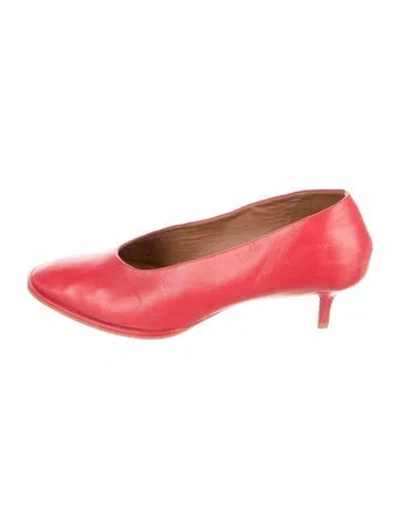 Pre-owned Reformation Leather Pumps In Red