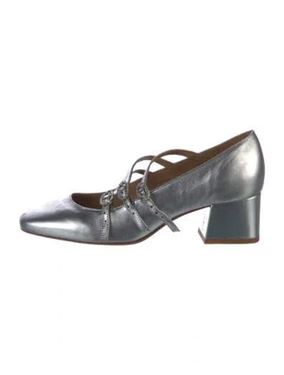 Pre-owned Reformation Leather Pumps In Silver