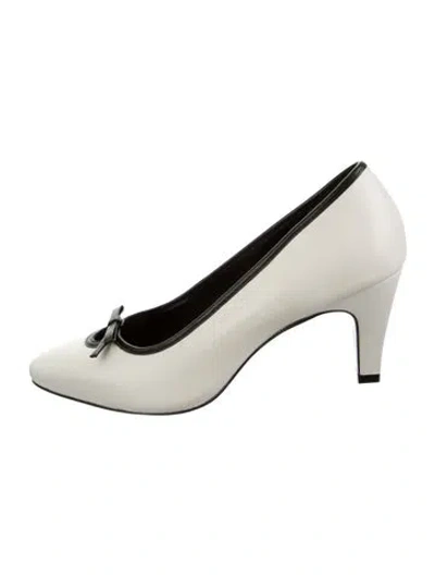 Pre-owned Reformation Leather Pumps In White
