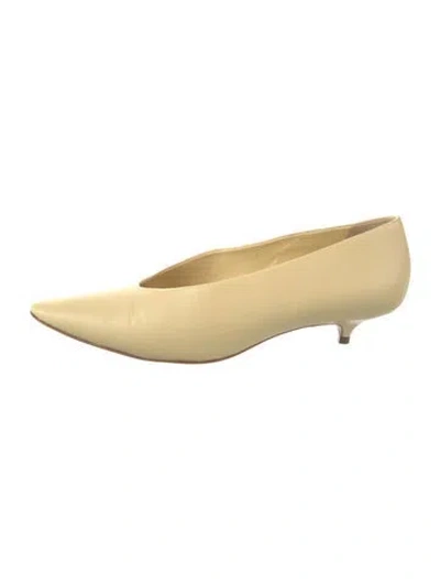 Pre-owned Reformation Leather Pumps In Yellow