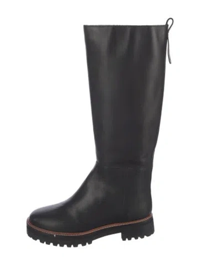 Pre-owned Reformation Leather Rain Boots In Black