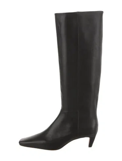 Pre-owned Reformation Leather Riding Boots In Black