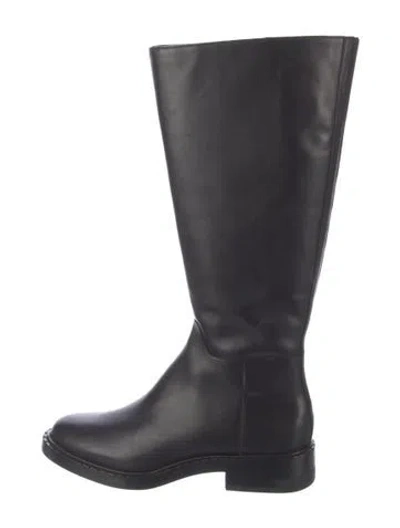 Pre-owned Reformation Leather Riding Boots In Black