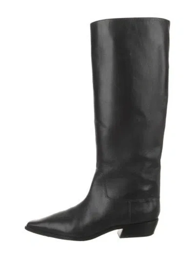 Pre-owned Reformation Leather Riding Boots In Black