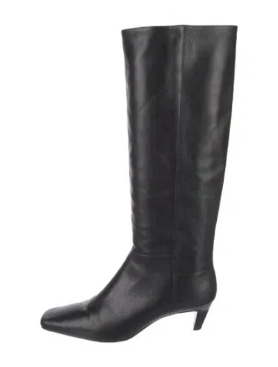 Pre-owned Reformation Leather Riding Boots In Black