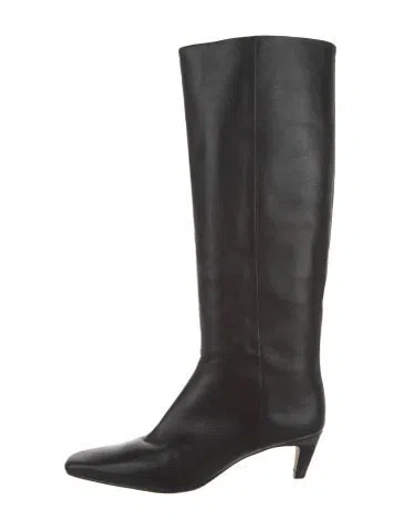 Pre-owned Reformation Leather Riding Boots In Black