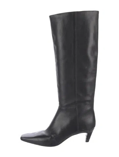 Pre-owned Reformation Leather Riding Boots In Black