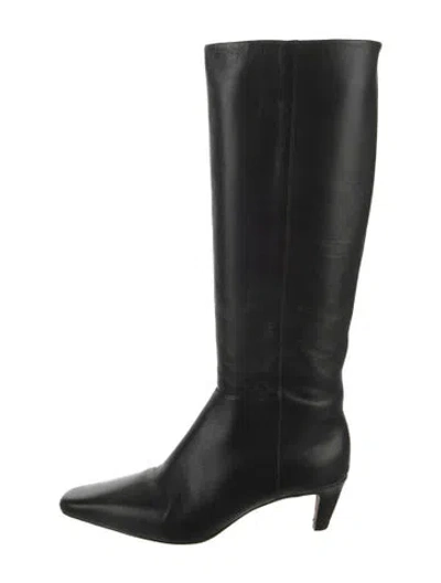 Pre-owned Reformation Leather Riding Boots In Black