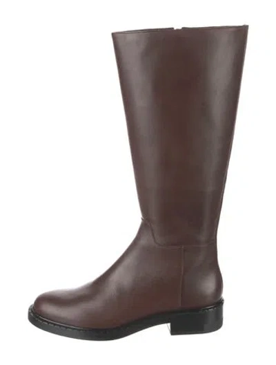 Pre-owned Reformation Leather Riding Boots In Brown