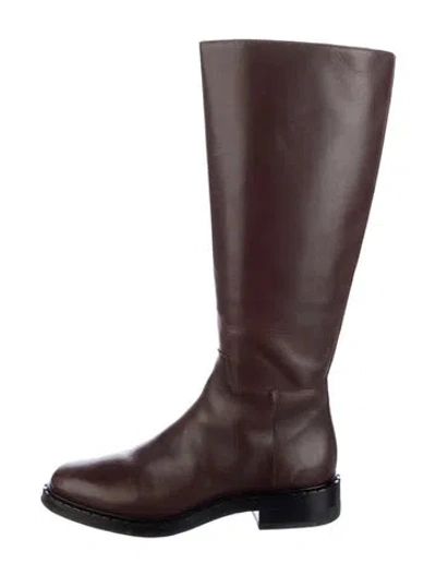 Pre-owned Reformation Leather Riding Boots In Brown