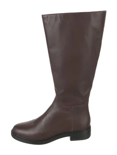 Pre-owned Reformation Leather Riding Boots In Brown