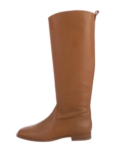 Pre-owned Reformation Leather Riding Boots In Brown