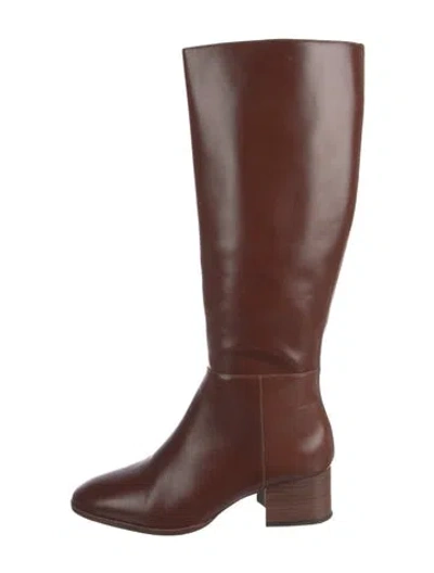 Pre-owned Reformation Leather Riding Boots In Brown