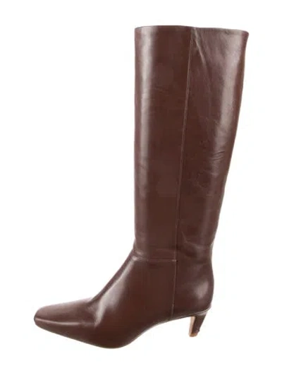 Pre-owned Reformation Leather Riding Boots In Brown