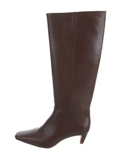 Pre-owned Reformation Leather Riding Boots In Brown