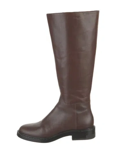 Pre-owned Reformation Leather Riding Boots In Brown