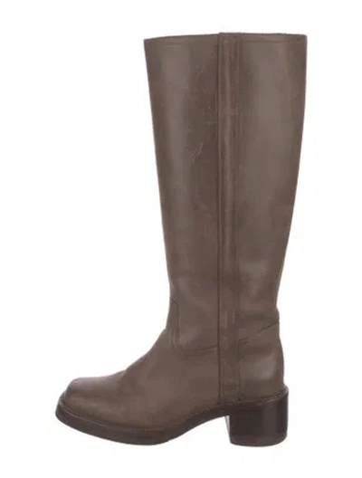 Pre-owned Reformation Leather Riding Boots In Brown