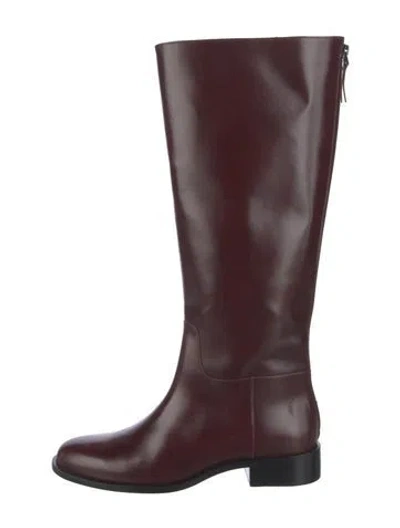 Pre-owned Reformation Leather Riding Boots In Burgundy