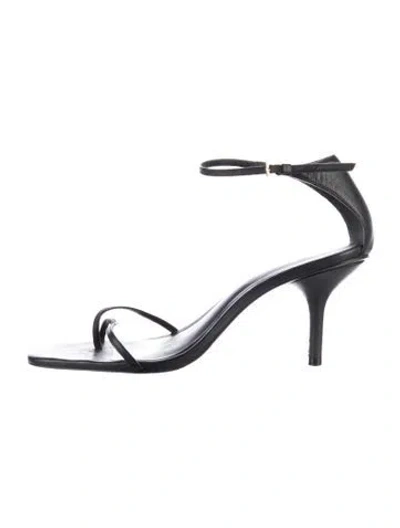 Pre-owned Reformation Leather Sandals In Black