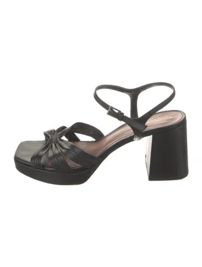Pre-owned Reformation Leather Sandals In Black