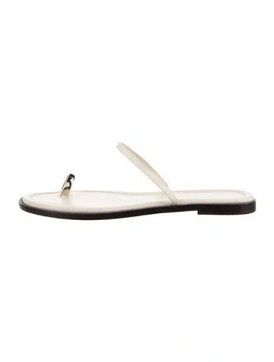 Pre-owned Reformation Leather Sandals In Black