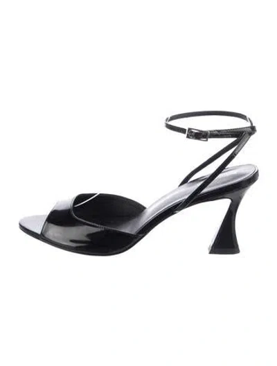 Pre-owned Reformation Leather Sandals In Black