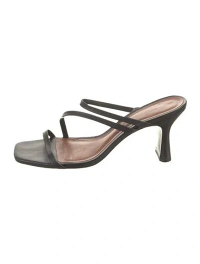 Pre-owned Reformation Leather Sandals In Black