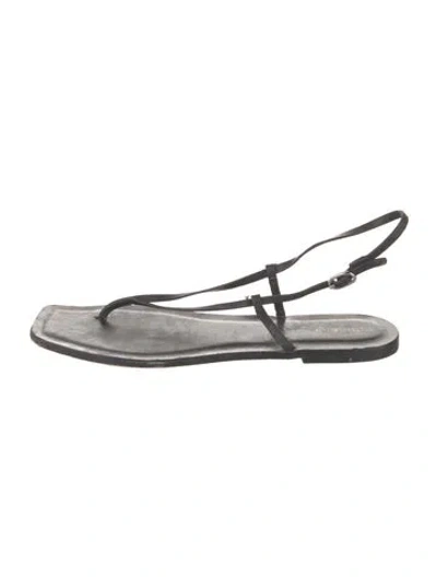 Pre-owned Reformation Leather Sandals In Black
