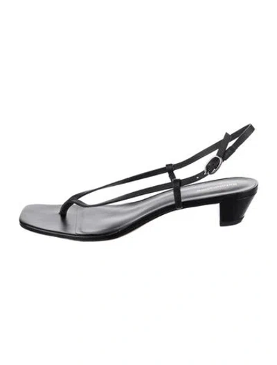 Pre-owned Reformation Leather Sandals In Black