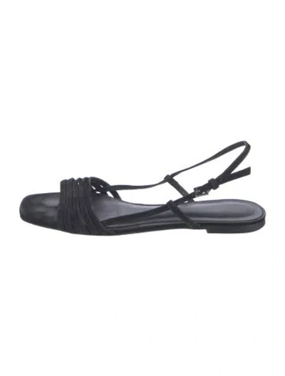 Pre-owned Reformation Leather Sandals In Black/blue