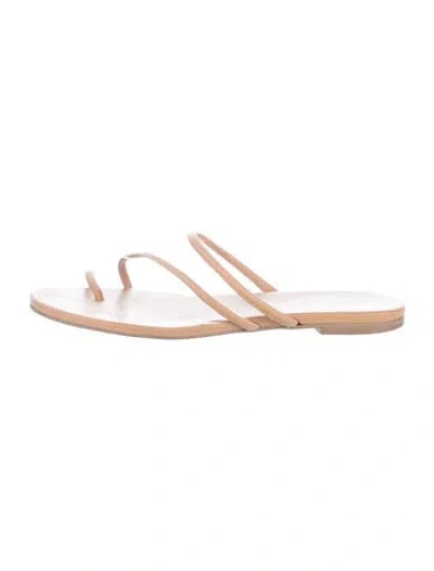 Pre-owned Reformation Leather Sandals In Neutral