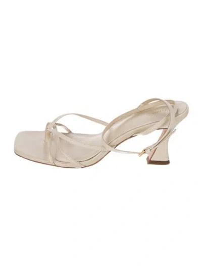 Pre-owned Reformation Leather Sandals In Neutral