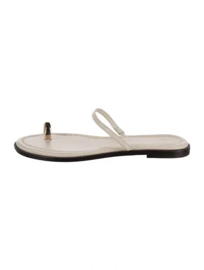 Pre-owned Reformation Leather Sandals In Neutrals