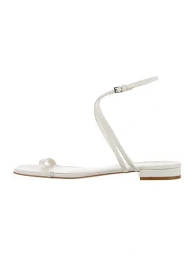 Pre-owned Reformation Leather Sandals In Neutrals/white