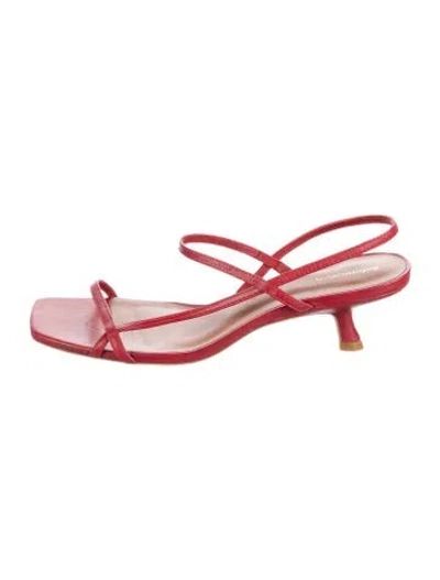 Pre-owned Reformation Leather Sandals In Red