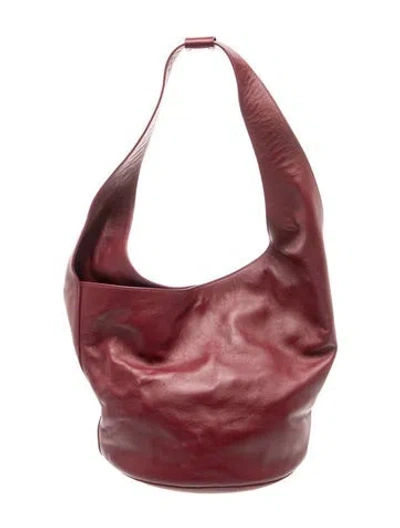 Pre-owned Reformation Leather Shoulder Bag In Burgundy