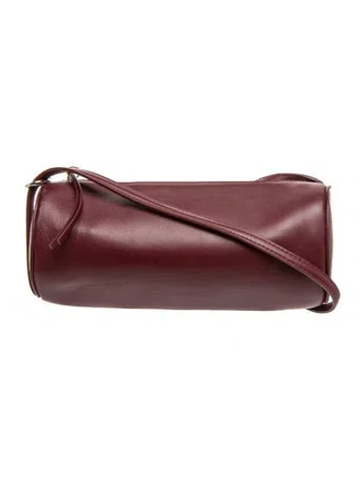 Pre-owned Reformation Leather Shoulder Bag In Burgundy
