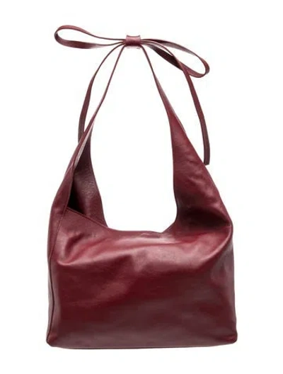 Pre-owned Reformation Leather Shoulder Bag In Burgundy