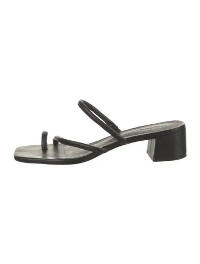 Pre-owned Reformation Leather Slides In Black