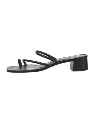 Pre-owned Reformation Leather Slides In Black