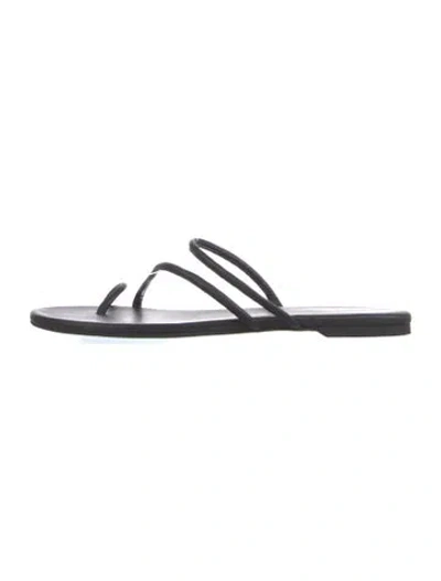 Pre-owned Reformation Leather Slides In Black