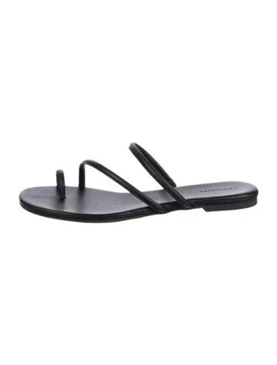 Pre-owned Reformation Leather Slides In Black